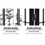 8 Panel Room Divider Screen Bamboo Black