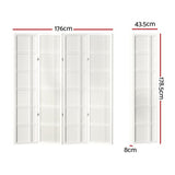 4 Panel Room Divider Screen White