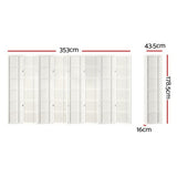 8 Panel Room Divider Screen 348x179cm White