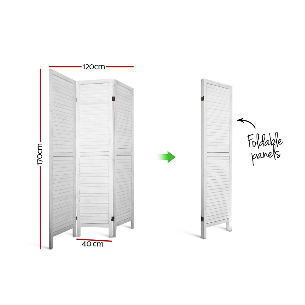 white panel room divider