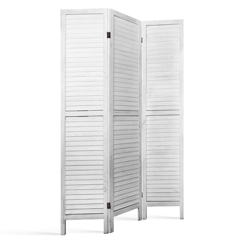 white panel room divider