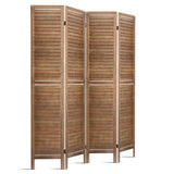 4 Panel Room Divider Screen 160x170cm Natural Paulownia