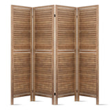 4 Panel Room Divider Screen 160x170cm Natural Paulownia