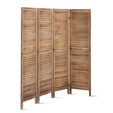 4 Panel Room Divider Screen 160x170cm Natural Paulownia