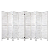 8 Panel Room Divider Screen White