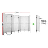 8 Panel Room Divider Screen White