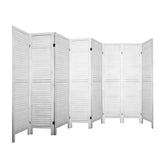 8 Panel Room Divider Screen White