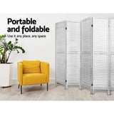 8 Panel Room Divider Screen White