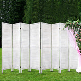 8 Panel Room Divider Screen White