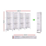 8 Panel Room Divider Screen Slatted White