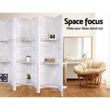 8 Panel Room Divider Screen Slatted White