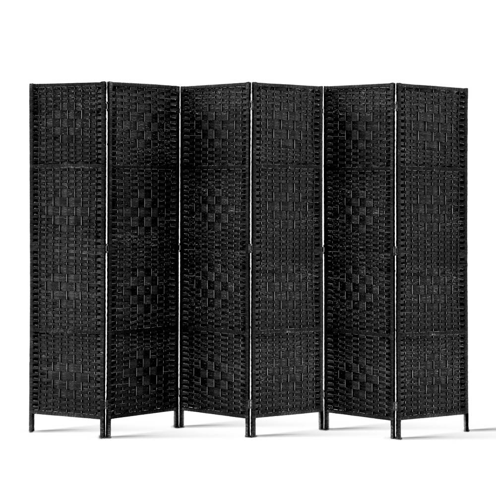 6 Panel Black Room Divider