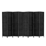 8 Panel Room Divider Screen 325x170cm Clover Black