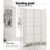 8 Panel Room Divider Screen Woven White