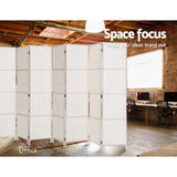 8 Panel Room Divider Screen Woven White