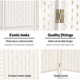 8 Panel Room Divider Screen Woven White