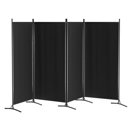 4 Panel Room Divider Screen Black