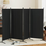 4 Panel Room Divider Screen Black