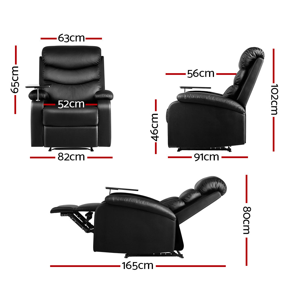 Recliner Chair Black 360° Swivel