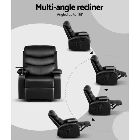 Recliner Chair Black 360° Swivel