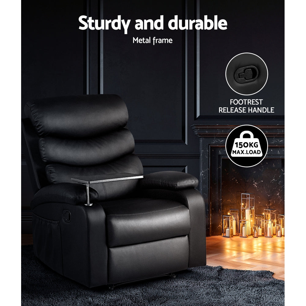 Recliner Chair Black 360° Swivel