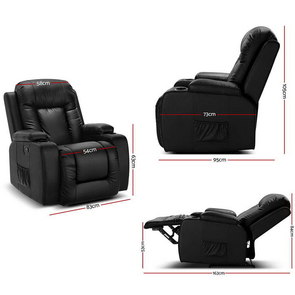 8-Point Heated Massage Recliner Chair