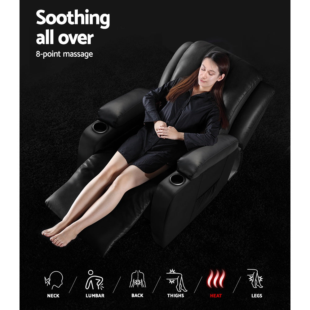 8-Point Heated Massage Recliner Chair