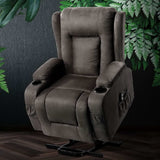 Suede Grey Massage Recliner Chair