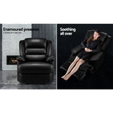 Recliner Armchair Black PU Leather