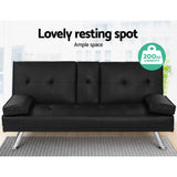 3-Seater Futon Black