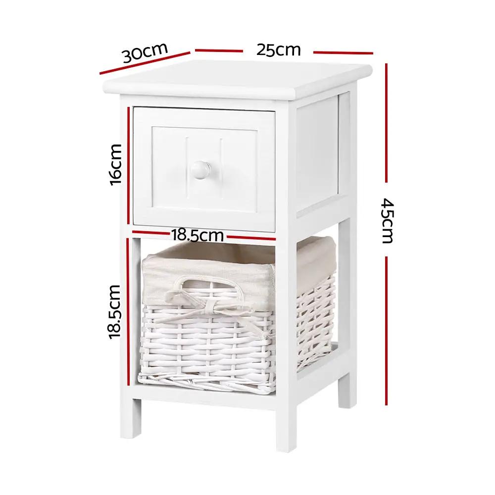 Claire White Bedside Table x 2