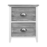 2 x Sage Bedside Tables With 2 Drawers