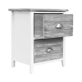 2 x Sage Bedside Tables With 2 Drawers