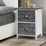 2 x Sage Bedside Tables With 2 Drawers