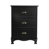 Black Bedside Table 3 Drawers