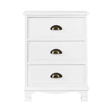 White Bedside Table 3 Drawers