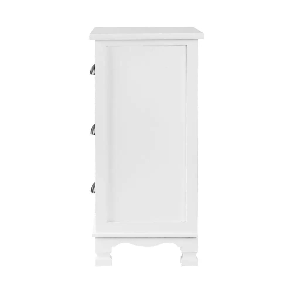 White Bedside Table 3 Drawers