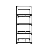 Shoe Rack Stackable 4 Tiers 80cm Shoes Shelves Storage Stand Black