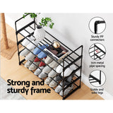 Shoe Rack Stackable 4 Tiers 80cm Shoes Shelves Storage Stand Black