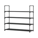 Shoe Rack Stackable 4 Tiers 80cm Shoes Shelves Storage Stand Black