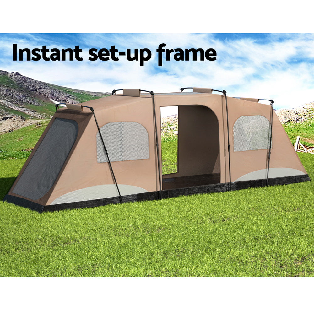 Weisshorn Instant Up Camping Tent 10 Person Outdoor Family Hiking Tents 3 Rooms