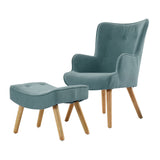 LANSAR Chair and Ottoman Blue