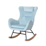 Blue Wing Backed Rocking Chair