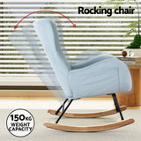 Blue Wing Backed Rocking Chair