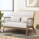 Ember Armchair Lounge Chair Accent Armchairs Couch Sofa Loveseat Beige Wood