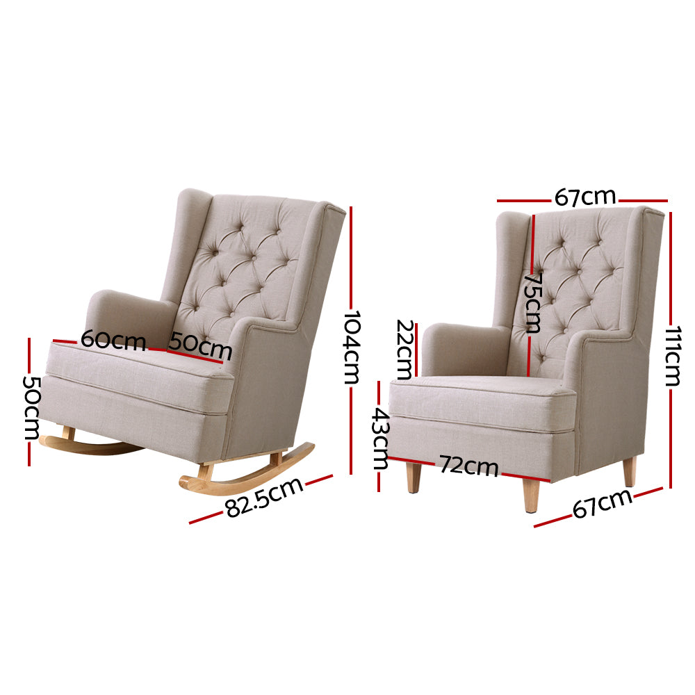 Gaia Rocking Chair Beige