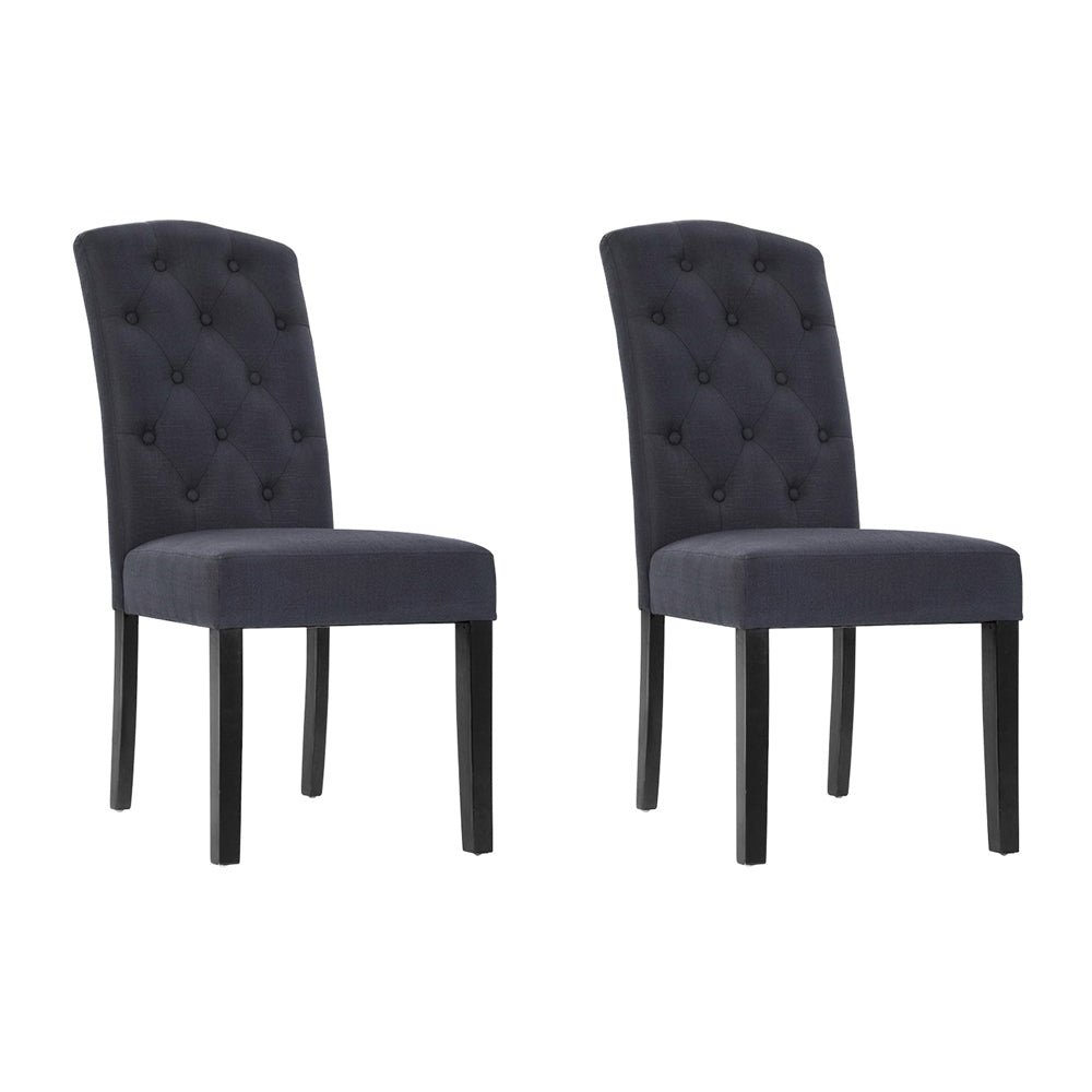 Danson Dining Chairs 2 Chair Set Dark Grey