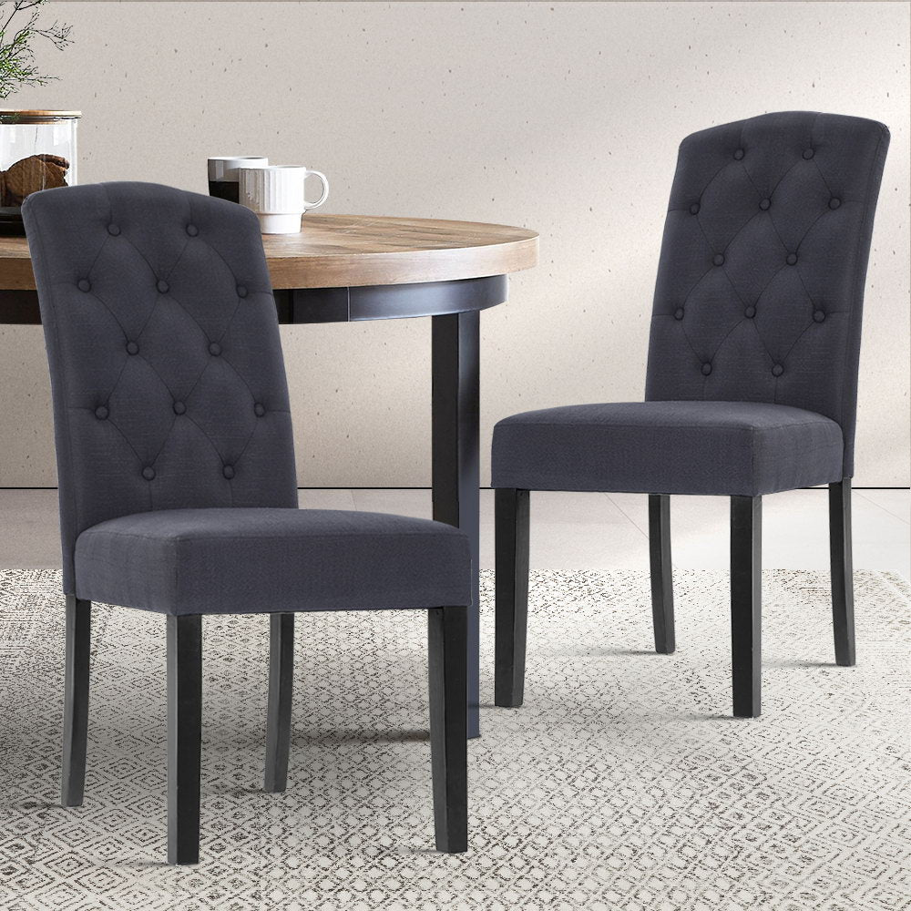 Danson Dining Chairs 2 Chair Set Dark Grey