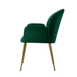 Kynsee Dining Chairs Set 2 Green & Gold