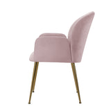 Kynsee Dining Chairs  Set 2 Pink & Gold